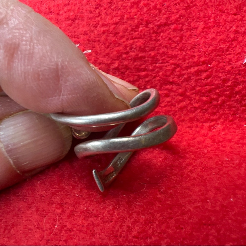 Vintage sterling silver DLD modernist freeform amethyst ring size 6 - Picture 6 of 10